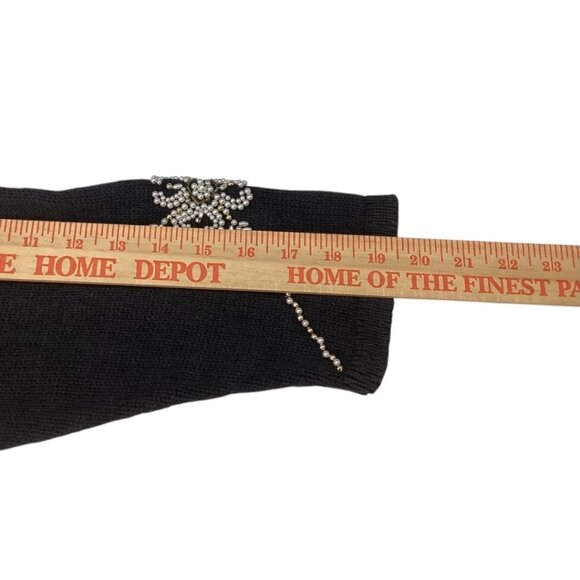 Vintage Work In Progress By Gladys Bagley Beaded Black Knit - Sweater Size 2X - Picture 6 of 7